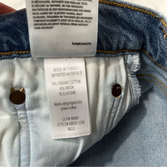 Agolde Nico High-Rise Slim Jeans Raw Hem Button Fly Medium Wash Size 29 - Picture 12 of 14